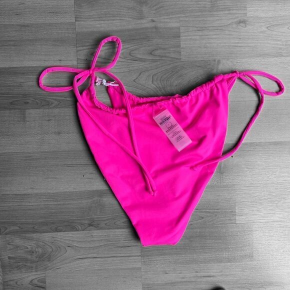 Good American Barbie Hot Pink Tiny Ties Bikini Bottom Size Large NWT - Picture 3 of 4